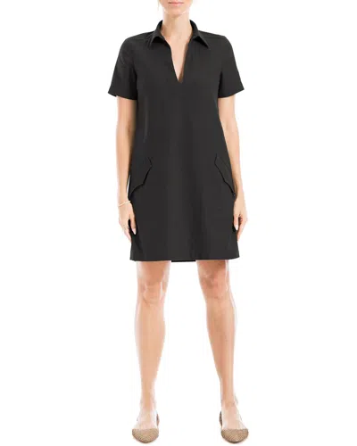 Max Studio Collar Linen-blend Mini Dress