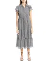Max Studio Collar Midi Dress In Black