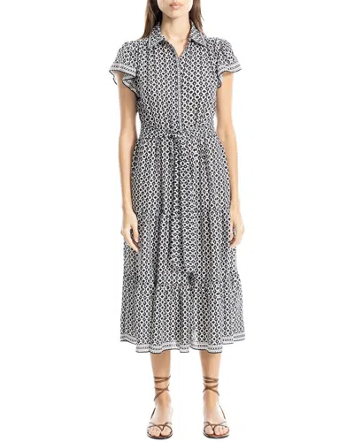 Max Studio Collar Midi Dress In Black