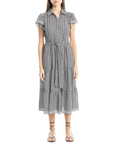 Max Studio Collar Midi Dress In Black