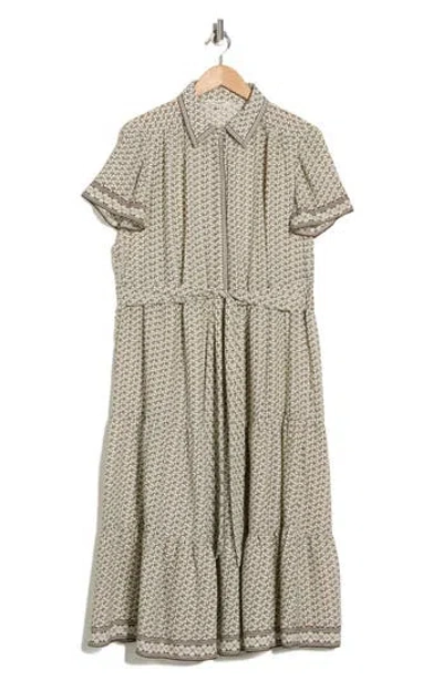 Max Studio Collared Midi Dress In Neutral