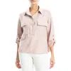 Max Studio Collared Textured Shirt In Mauve