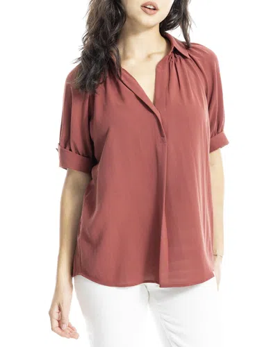 Max Studio Collared Top In Red