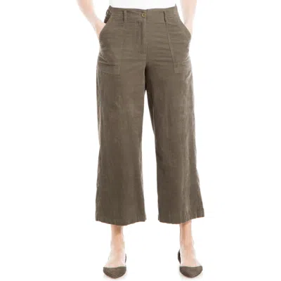 Max Studio Corduroy Crop Wide Leg Pants In Army