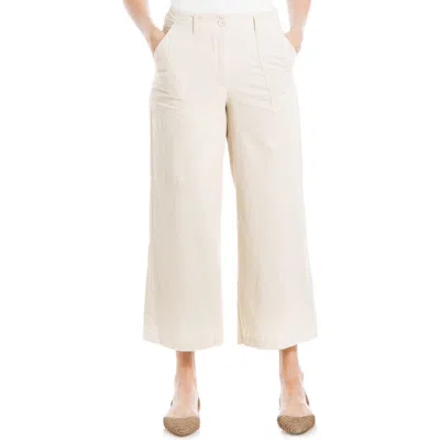 Max Studio Corduroy Crop Wide Leg Pants In Cream