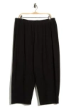 Max Studio Corduroy Knit Crop Barrel Leg Pants In Black