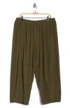Max Studio Corduroy Knit Crop Barrel Leg Pants In Green