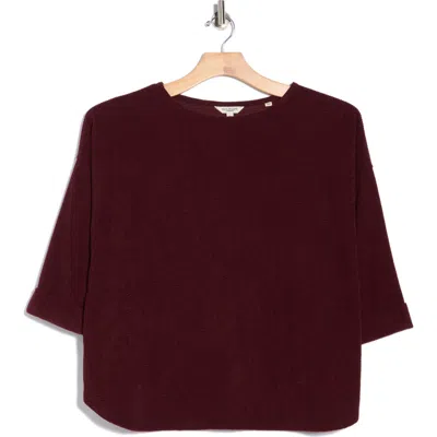 Max Studio Corduroy Knit Top In Burgundy
