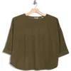 Max Studio Long Sleeve Knit Corduroy Top In Green