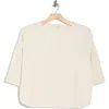 Max Studio Long Sleeve Knit Corduroy Top In White