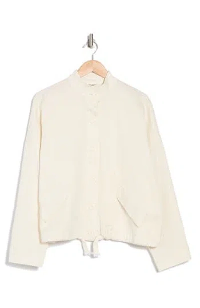 Max Studio Cotton Piqué Jacket In Ecru