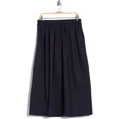 Max Studio Cotton Poplin Pull-on Skirt In Blue