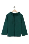 Max Studio Cowl Neck Soft Waffle Knit Top In Deep Petrol
