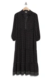 Max Studio Crepe Tiered Maxi Dress In Black Multi