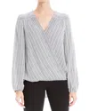 Max Studio Crepe Top In Gray