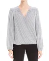 Max Studio Crepe Top In Silver