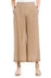 Max Studio Crepe Wide Leg Pants In Toast/cream Dolly Chains