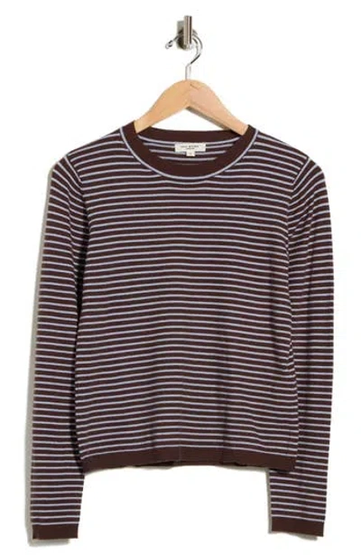 Max Studio Crewneck Sweater In Brown / Soft Blue
