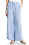 Max Studio Crinkled Drawstring Waist Pants In Blue