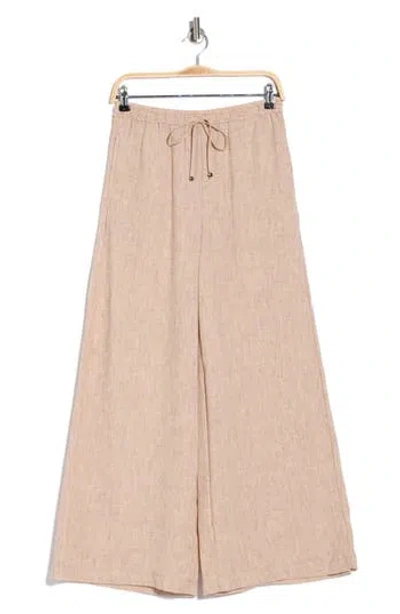 Max Studio Crinkled Drawstring Waist Pants In Brown
