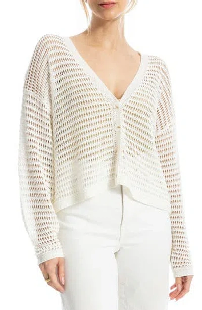 Max Studio Crochet Cardigan In Neutral