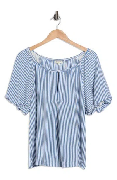 Max Studio Crochet Trim Sleeveless Top In Blue