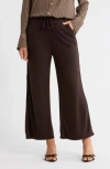 Max Studio Crop Drawstring Pants In Brown