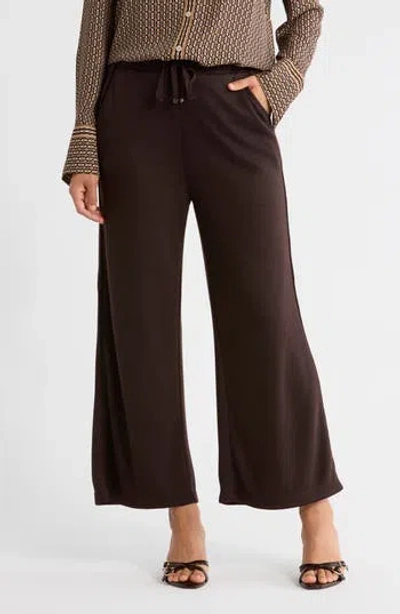 Max Studio Crop Drawstring Pants In Brown