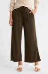 Max Studio Crop Drawstring Pants In Brown