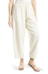 Max Studio Crop Linen Blend Barrel Leg Pants