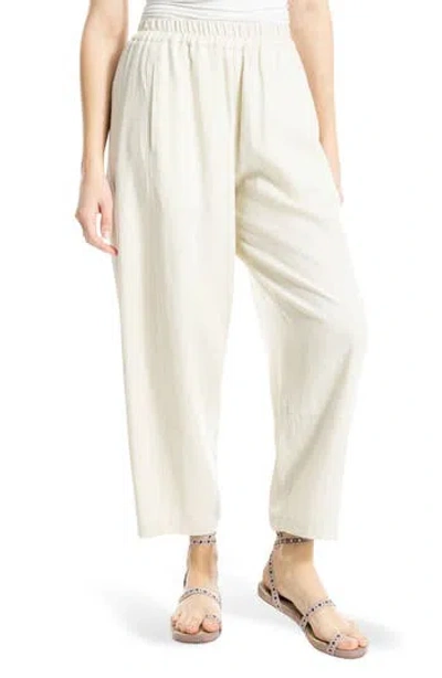 Max Studio Crop Linen Blend Barrel Leg Pants
