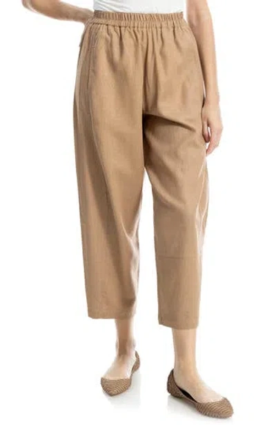 Max Studio Crop Linen Blend Barrel Leg Pants
