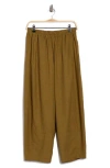 Max Studio Crop Linen Blend Barrel Leg Pants In Gold