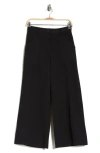 Max Studio Crop Wide Leg Pants In Black-black