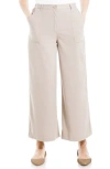 Max Studio Crop Wide Leg Pants In Beige