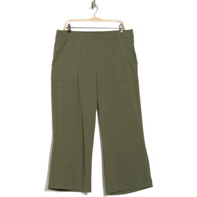 Max Studio Crop Wide Leg Pants In Green