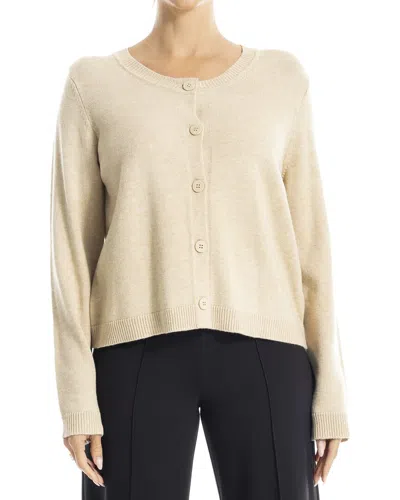 Max Studio Cropped Button Front Cardigan In Neutral
