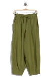 Max Studio Cropped Drawstring Pants In Green
