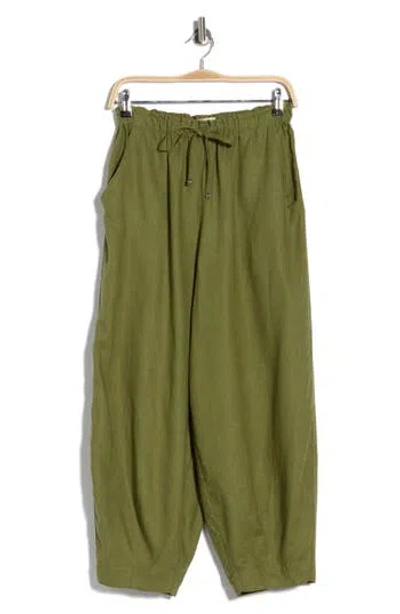 Max Studio Cropped Drawstring Pants In Green