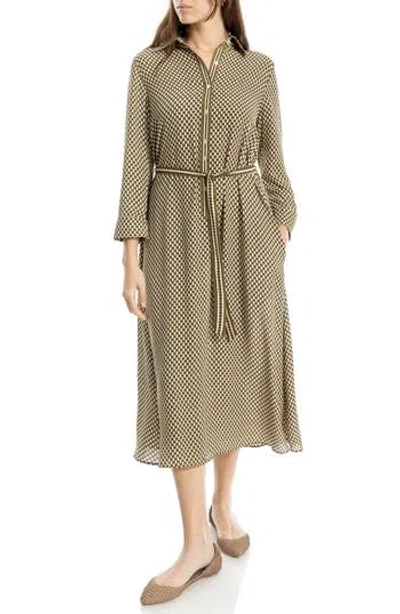 Max Studio Cuffed Sleeve Midi Shirtdress