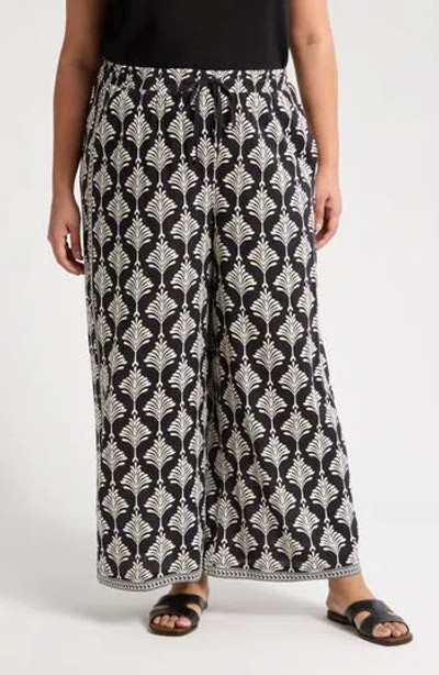 Max Studio Deco Wide Leg Pants In Black