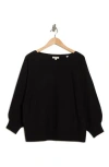 Max Studio Dolman Elbow Sleeve Sweater In Black