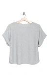 Max Studio Dolman Short Sleeve Top In Gray