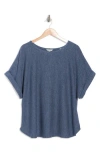 Max Studio Dolman Short Sleeve Top In Blue