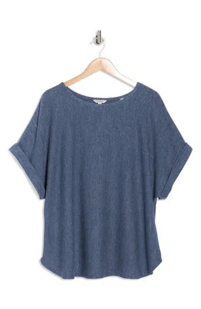 Max Studio Dolman Short Sleeve Top In Blue