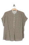 Max Studio Dolman Short Sleeve Top In Brown