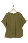 Max Studio Dolman Short Sleeve Top In Green