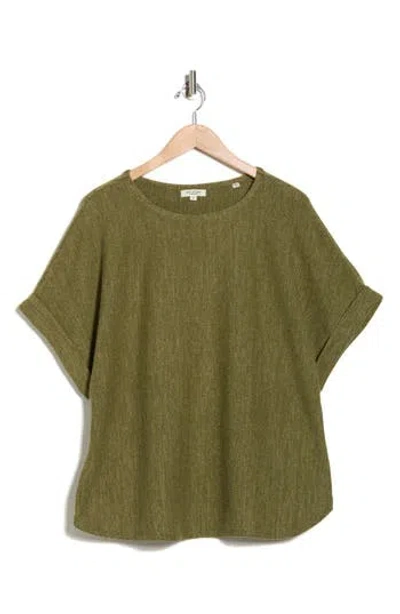 Max Studio Dolman Short Sleeve Top In Green