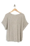 Max Studio Dolman Short Sleeve Top In Oat/black