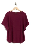 Max Studio Dolman Short Sleeve Top In Red